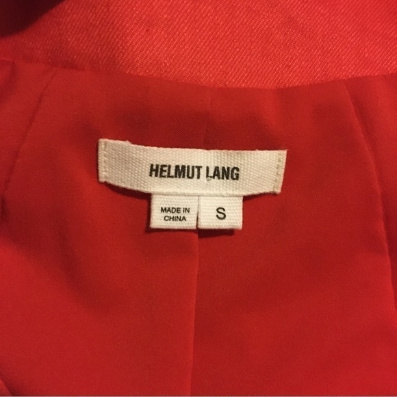 𝅺HELMUT Lang Red Tan Lambskin Linen-twill Bomber - Picture 8 of 11